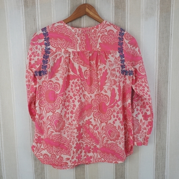J. Crew Floral Boho Blouse Pink Size‎ XS/Small - Picture 11 of 11